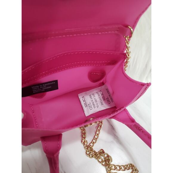 NEW MINI micro y2k Guess hot pink gold Crossbody purse bag - Picture 4 of 6